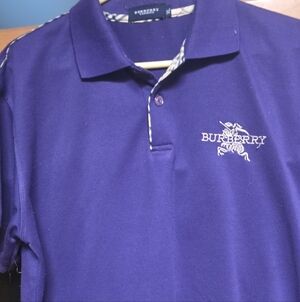 Burberry London Deep Purple Polo Shirt for Men Xl